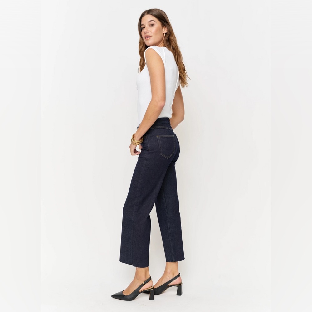 Oliver Logan Aberdeen Wide Leg Cropped Timbers Dark Wash - Picture 2 of 15